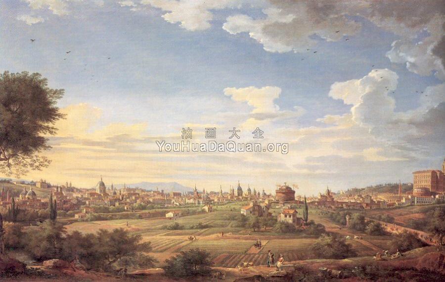 View of Rome from Mt. Mario, In the Southeast - 乔万尼·保罗·帕尼尼